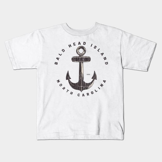 Bald Head Island, NC Summertime Vacationing Big Anchor Kids T-Shirt by Contentarama